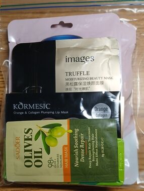 NWOT 8PC Truffle Mask Bundle Foot/Hand/Face/Lip/Eye/Hair/Sleep/Spa Headband